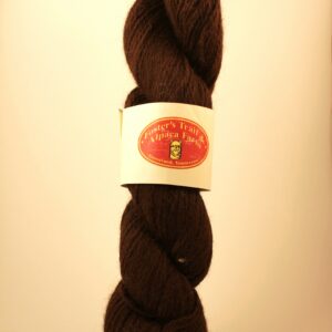 Brown derby-colored alpaca yarn from the alpaca Sasparilla from Foster's Trail and Alpaca Farm in Cleveland, Tennessee