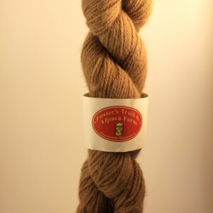 Ruddy brown alpaca yarn skein from the alpaca Maximal from Foster's Trail and Alpaca Farm in Cleveland, TN