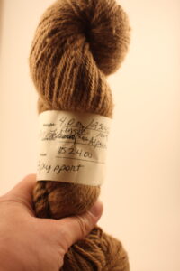 Light brown alpaca yarn skein from the alpaca Angel Eyes from Foster's Trail and Alpaca Farm
