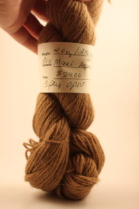 Maxi (Maximal) ruddy brown alpaca yarn skein close-up