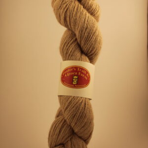 Leather colored alpaca yarn skein from the alpaca Liberty from Foster’s Trail and Alpaca Farm in Cleveland, TN.