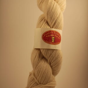 Alpaca yarn skein in the off white color from the alpaca Nitro from Foster's Trail and Alpaca Farm in Cleveland, Tennessee