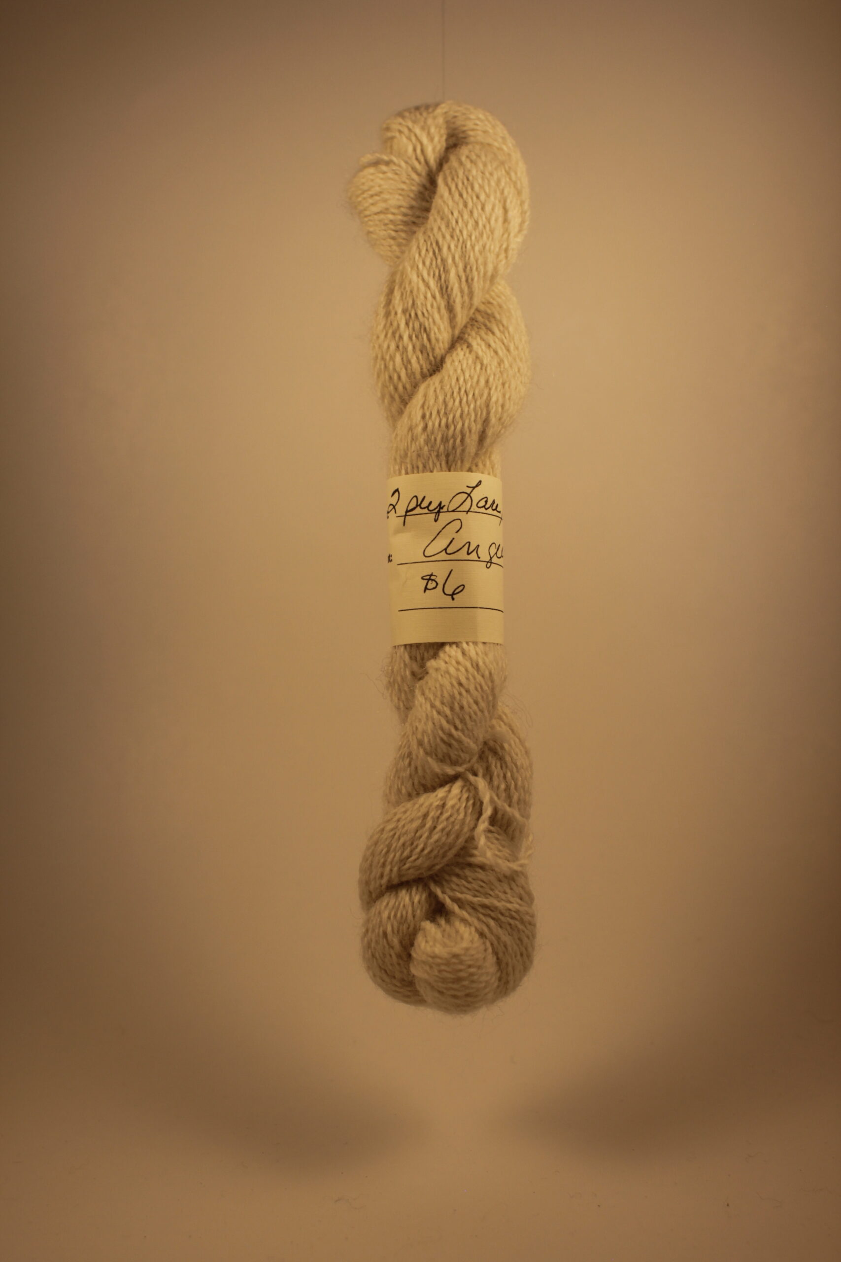 Light camel-colored alpaca yarn skein from alpaca Ansell from Foster's Trail and Alpaca Farm in Cleveland, TN