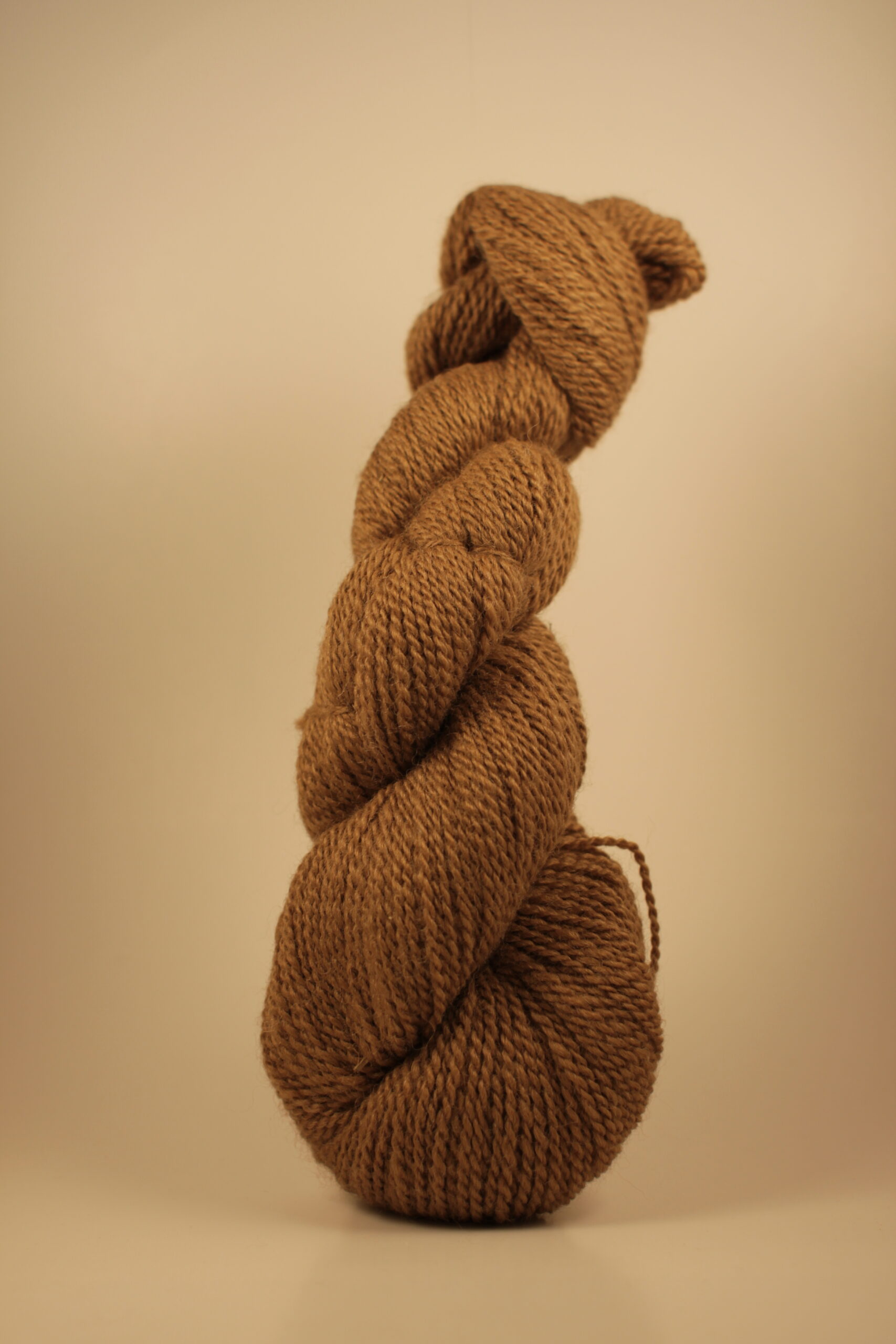 Walnut colored alpaca yarn skein from alpaca Colleen